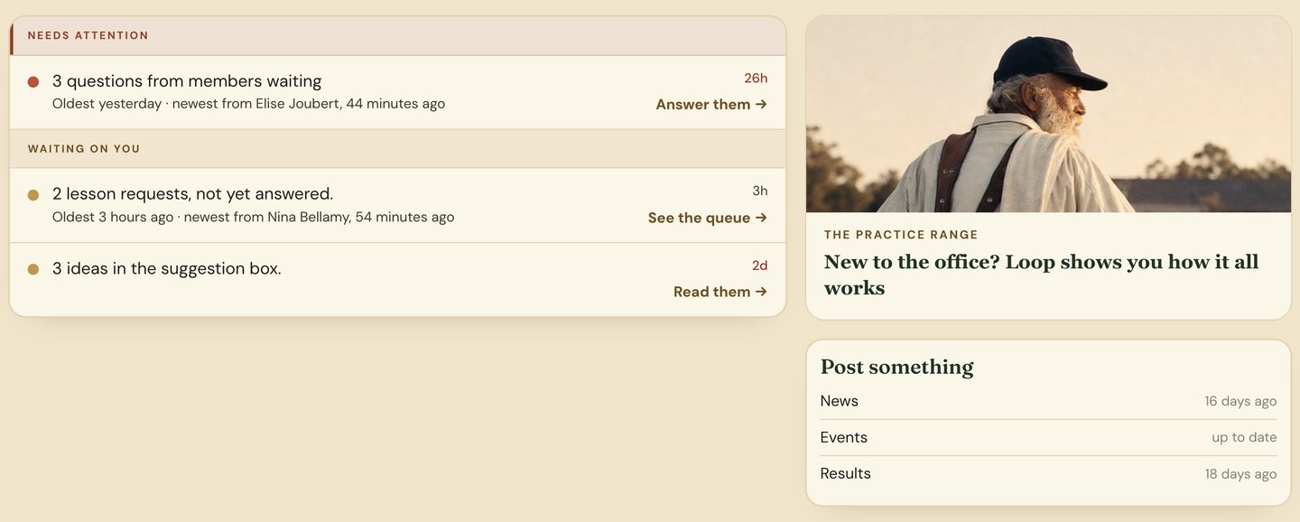 The office's lists: needs attention, waiting on you, and Post something